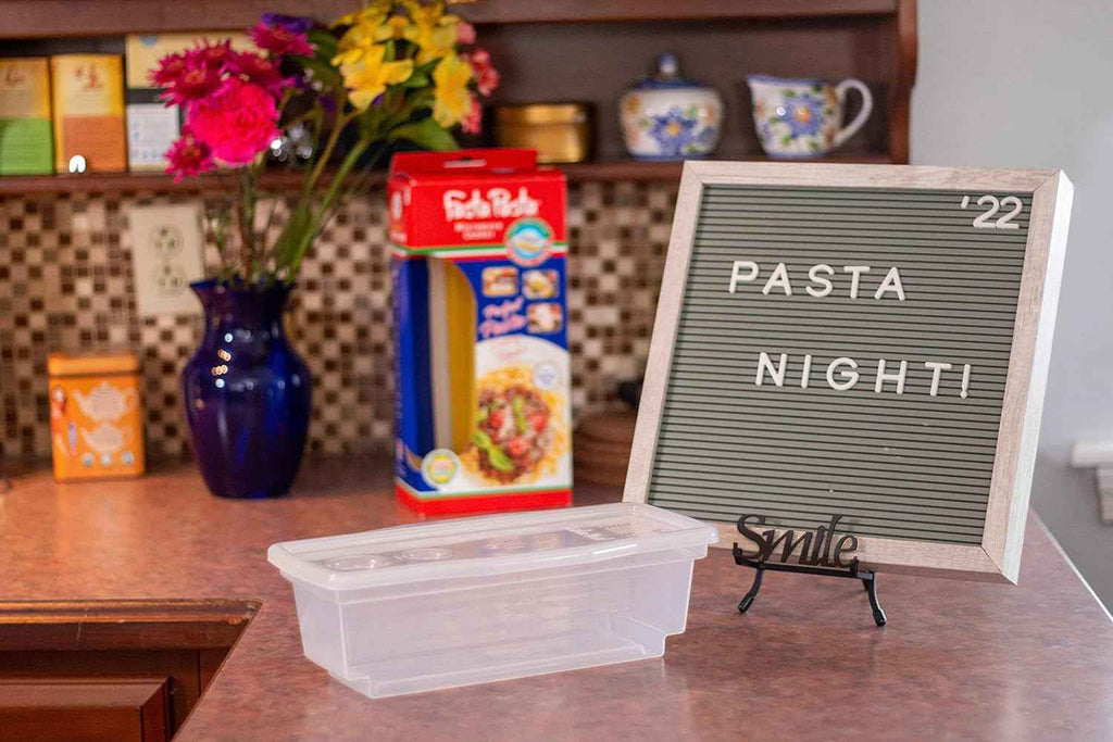 Original Fasta Pasta Microwave Cooker with Lid & Built-in Strainer, Patented Design for Perfect Al Dente Pasta Every Time