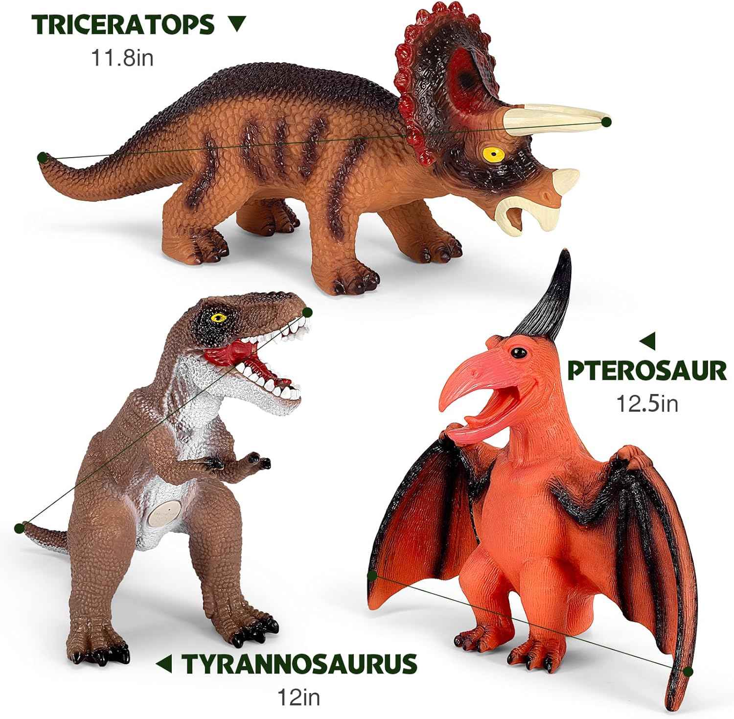kissdream 7 piece jumbo dinosaur toys for boys realistic giant dinosaur toys 3-5 years