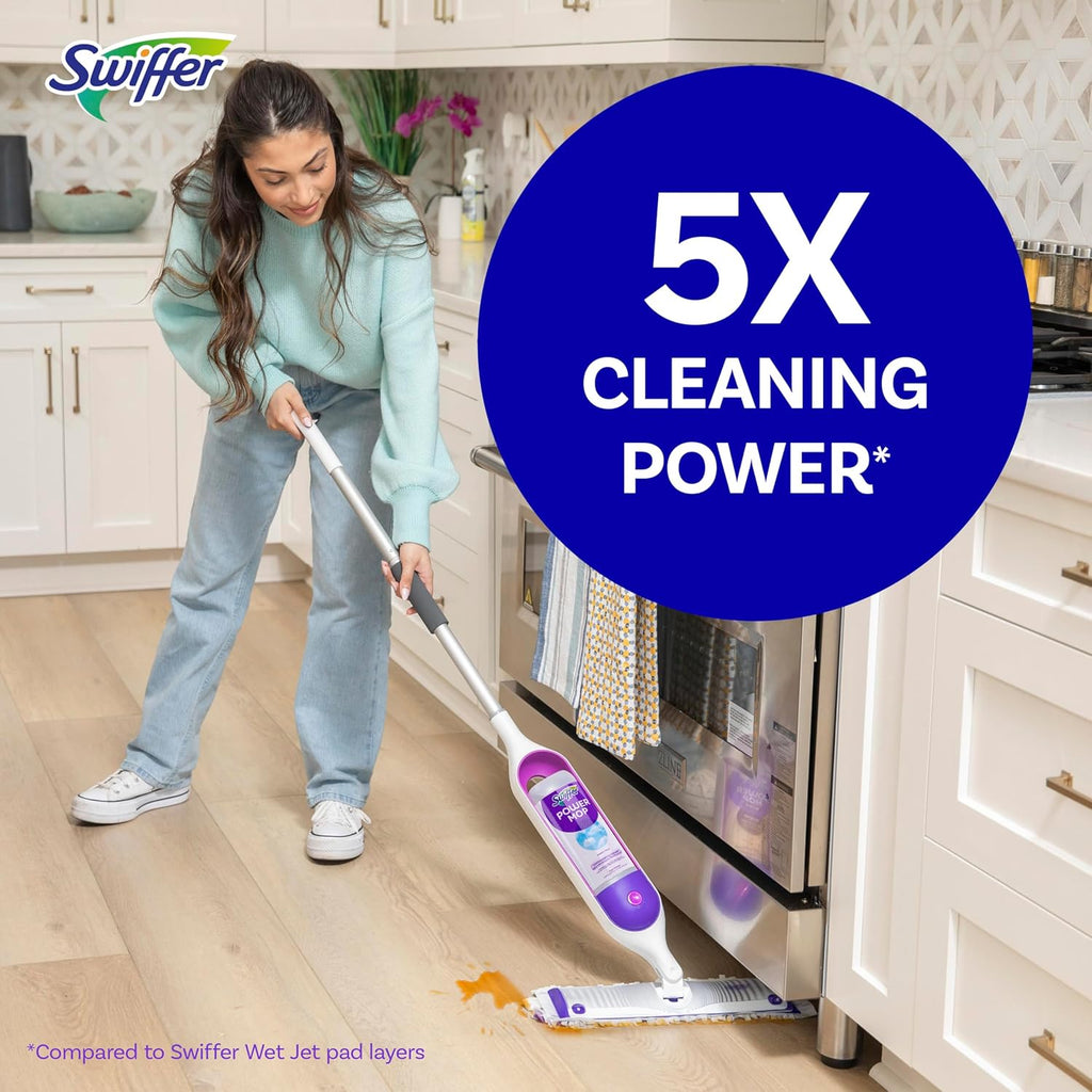 Swiffer PowerMop Multi-Surface Mop Kit for Floor Cleaning, Includes PowerMop, 2 Mopping Pad Refills, 1 Cleaning Solution with Fresh Scent and 2 Batteries - ShopUS