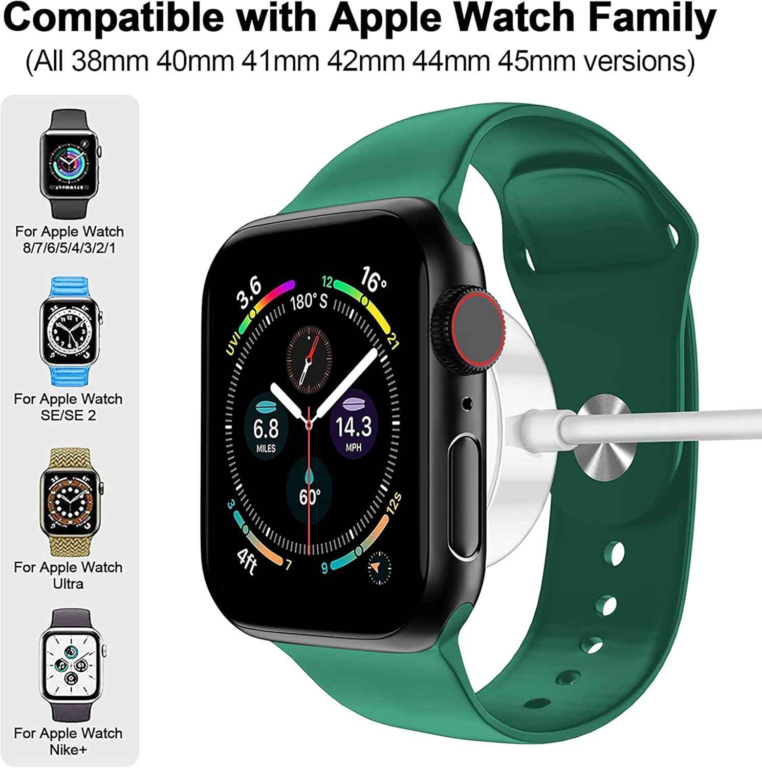 𝟐𝟎𝟐𝟔 𝐔𝐩𝐠𝐫𝐚𝐝𝐞𝐝 Magnetic Charging Cable for Apple Watch Charger,[USB C Port] Wireless Charging Cable Compatible with iWatch Series Ultra/10/9/8/7/6/SE/SE2/5/4/3/2[3.3FT]-White