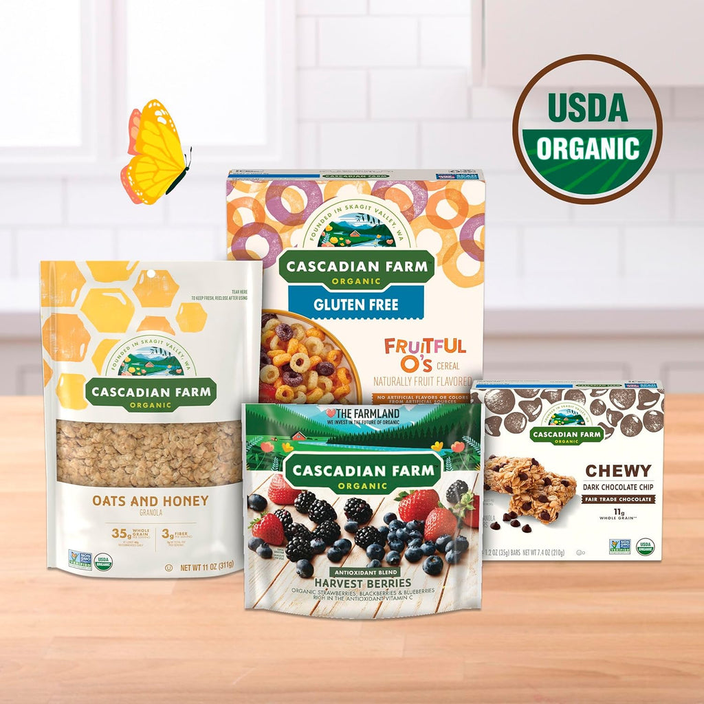 Cascadian Farm Organic Fruitful O's Cereal, Gluten Free, 10.2 oz, Whole Grain, Non-GMO, USDA Organic