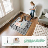 fxw rollick unleashed dog playpen for indoor, yard, rv camping, 24 inch 8 panels for small and puppy dogs, black