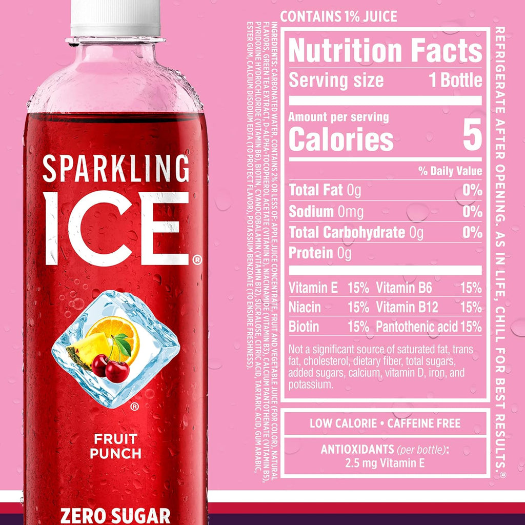 Sparkling Ice PLrple Variety Pack, Flavored Water, Zero Sugar, with Vitamins and Antioxidants, 17 fl oz, 12 count (Black Raspberry, Cherry Limeade, Orange Mango, Kiwi Strawberry)