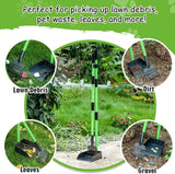 MXF Pooper Scooper, Dog Pooper Scooper Long Handle Stainless Metal Tray and Rake Set for Medium Small Dogs Heavy Duty - Use on Grass, Dirt or Gravel - Pet Supplies (Green)