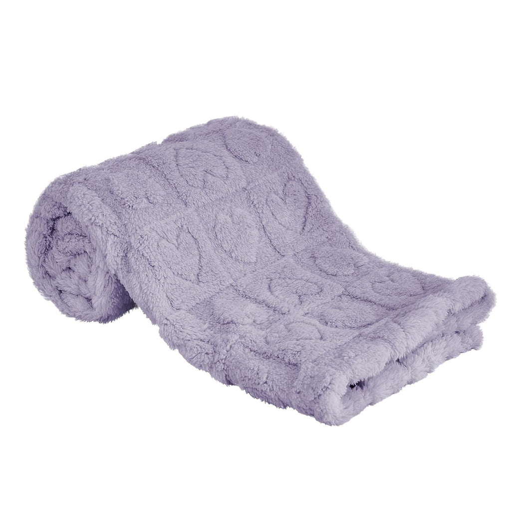 yurhap fleece baby blanket heart checkered ultra soft cozy for girls boys, 30”x40” light pink