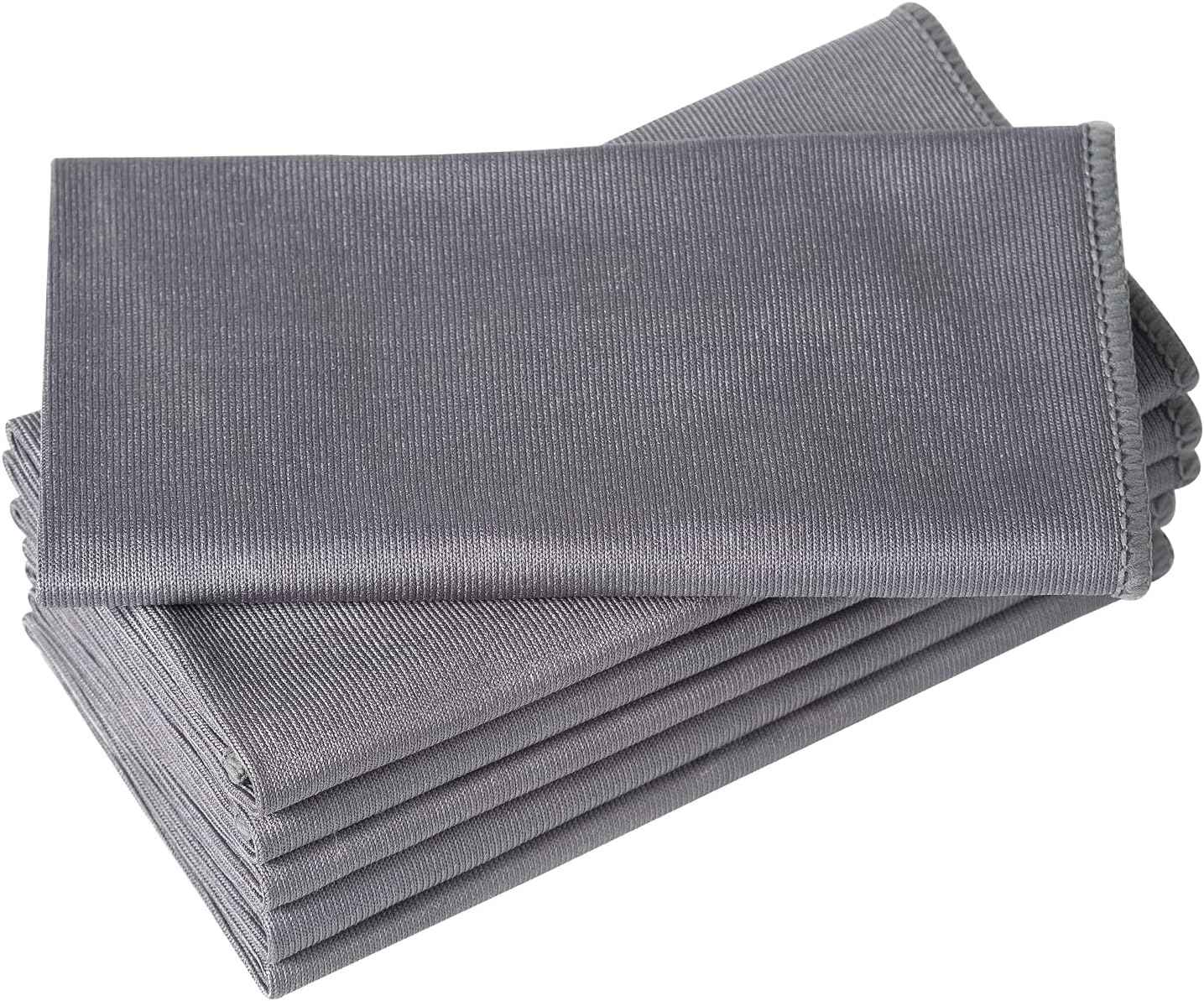 6 Pack Microfiber Glass Cleaning Cloth, 16 Inch X 16 Inch, Lint Free Quickly Clean Window, Glasses, Windshields, Mirrors, and Stainless Steel, Blue
