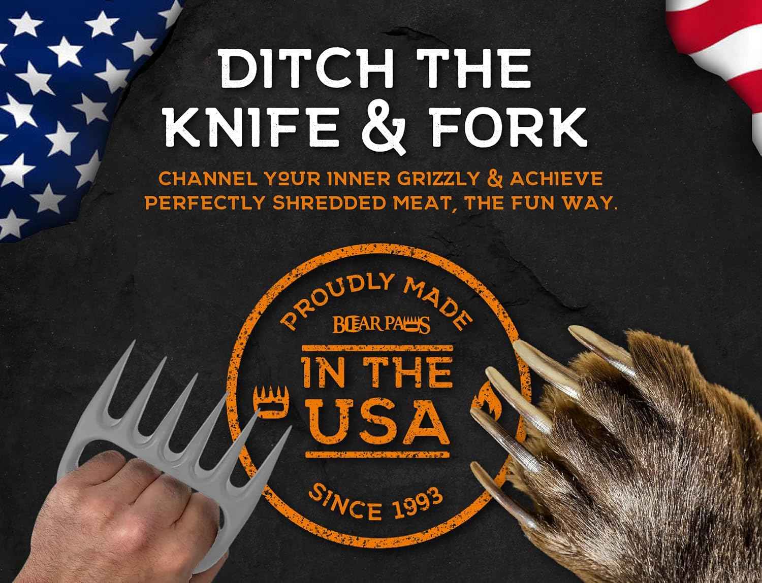 Bear Paws Meat Claws - Easily Shred, Pull, and Serve Pork, Chicken, Brisket, and Turkey