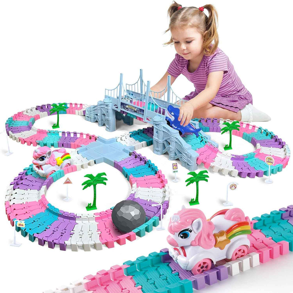 Car Toys for Kids 4-6, 194 PCS Race Car Track with Monster Trucks and Toddler Cars