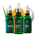 Tree of Life Beauty Facial Skin Care Set, 3 count, 1 fl oz each, Vitamin C, Retinol, Hyaluronic Acid, for dry and sensitive skin
