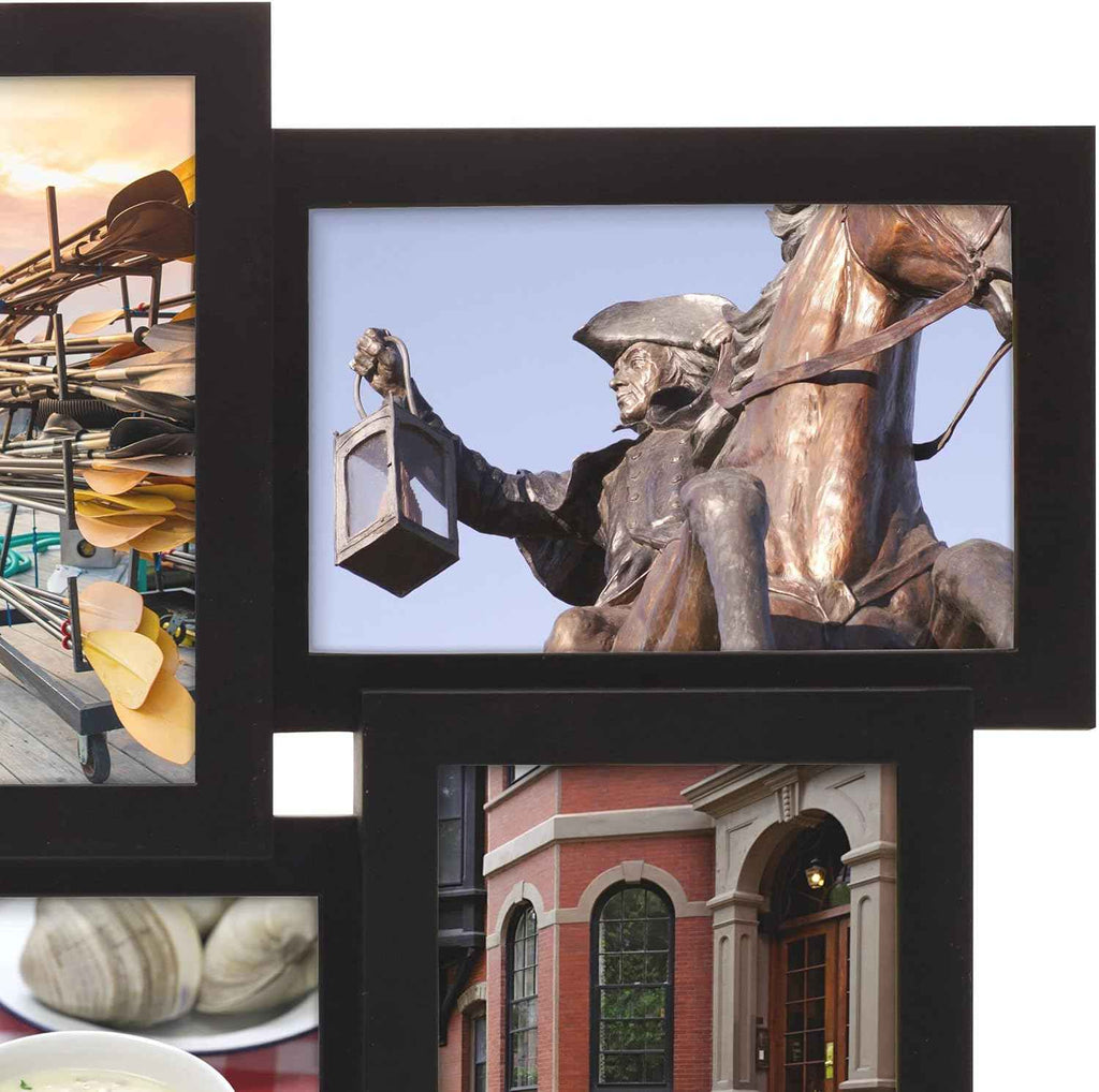 Melannco 18x23 inch black collage picture frame - multi-photo frame with 12 openings for family photos and home decor