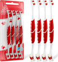 Red Pet Toothbrush for Medium & Large Dogs and Cats with Soft Bristles - Easy Teeth Cleaning