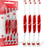 Red Pet Toothbrush for Medium & Large Dogs and Cats with Soft Bristles - Easy Teeth Cleaning