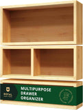 ROYAL CRAFT WOOD 5-Piece Bamboo Drawer Organizer Set – Multi-Use Storage Trays for Kitchen, Bathroom, Office, Makeup, Jewelry & More – Junk Drawer Tray, Utensil Holder, Storage Box & Bin Set (5 Boxes)
