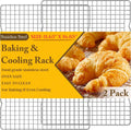 2PCS Cooling Racks for Cooking and Baking - 10" x 15"Heavy Duty Stainless Steel Wire Rack for Baking, Grilling, Roasting - Oven & Dishwasher Safe - Fits Jelly Roll Sheet Pan-Silver
