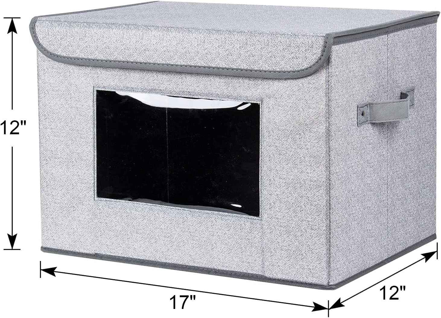 univivi 4-pack large collapsible storage bins with gray lids for home office and bedroom organization