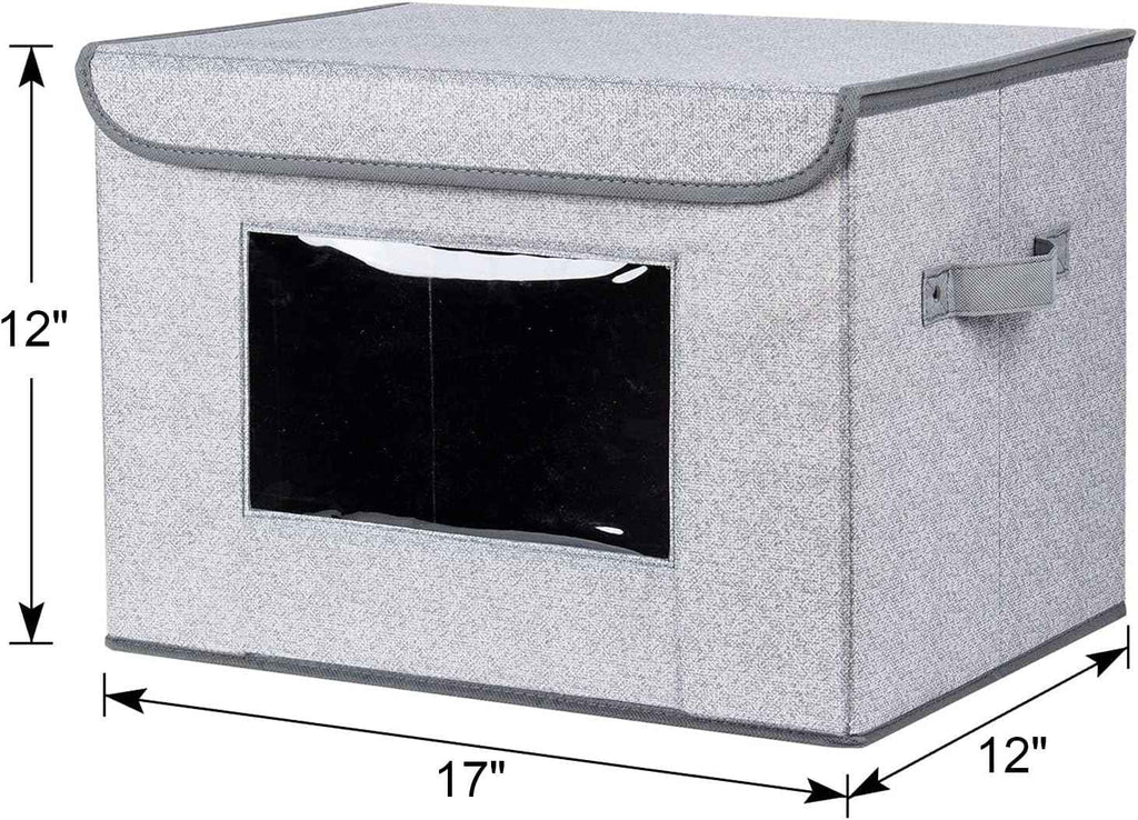 Univivi 4-Pack Large Collapsible Storage Bins with Lids for Home, Office, and Bedroom Organization