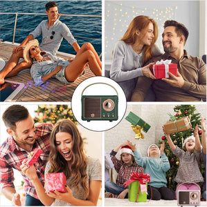 Dosmix green mini retro Bluetooth speaker for kitchen desk bedroom office party outdoor accessories for iPhone Android