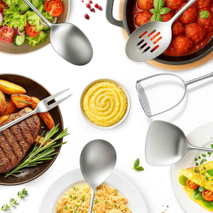 Newness 16 Pcs Stainless Steel Kitchen Utensils Set, Metal Kitchen Accessories