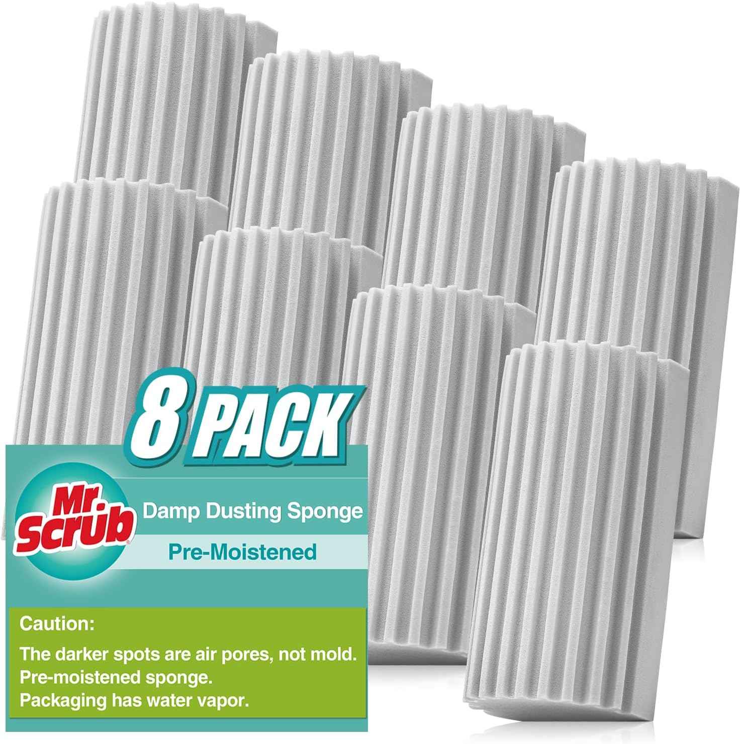 4 Pack Damp Dusting Sponge Duster, Grey Dust Cleaning Sponge, Reusable Household Cleaning Sponge Tool for Blinds, floorboards, Fan Blades, Vents, Glass, Railings, Mirrors