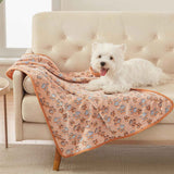Premium Fleece Pet Blanket Flannel Throw Soft Fluffy Blankets for Dogs Cats Brown/Pink/White Small