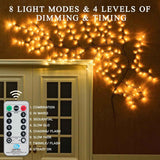 Enchanted Willow Vine Lights with Remote 8 Modes, Christmas Decorations Indoor Room Decor, 9.5 ft 160LEDs Lighted Willow Vine Lights for Walls Bedroom Home Decor, 1 Pack