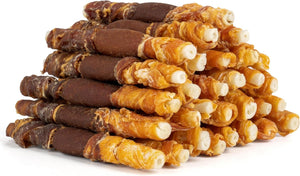mon2sun triple flavor 5 inch rawhide dog treats for small dogs 21.16 oz 30 count