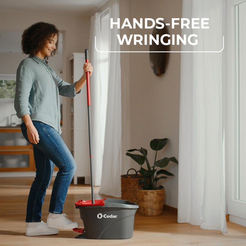 ocedar easywrings microfiber spin mop system with foot pedal for effortless floor cleaning