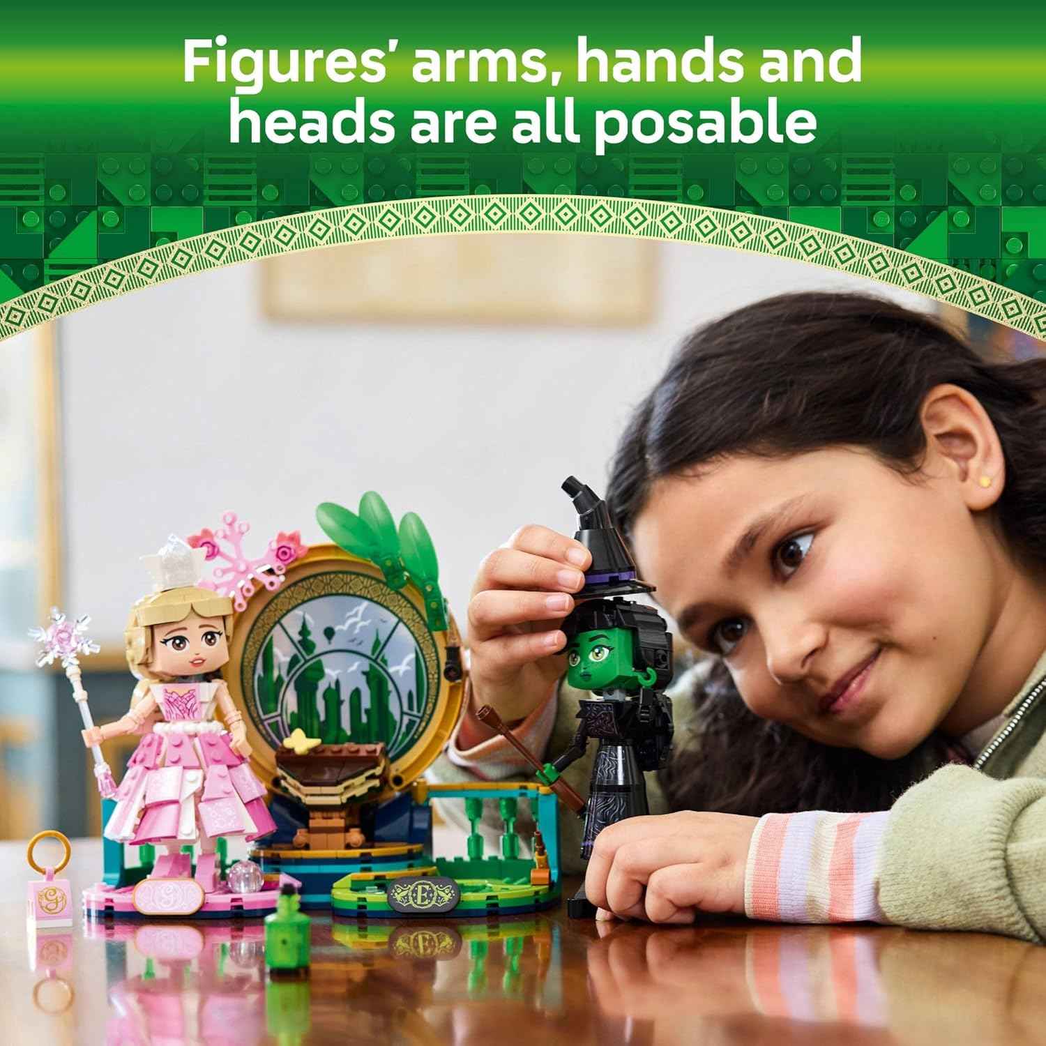 LEGO Wicked Elphaba & Glinda Figures 75682 - Buildable Wicked Dolls for Kids, Girls & Boys Age 10+