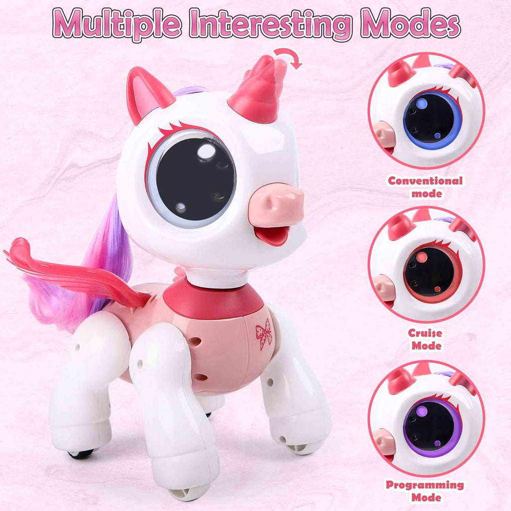 sprshy remote control unicorn pink pegasus toy for girls ages 3 to 8