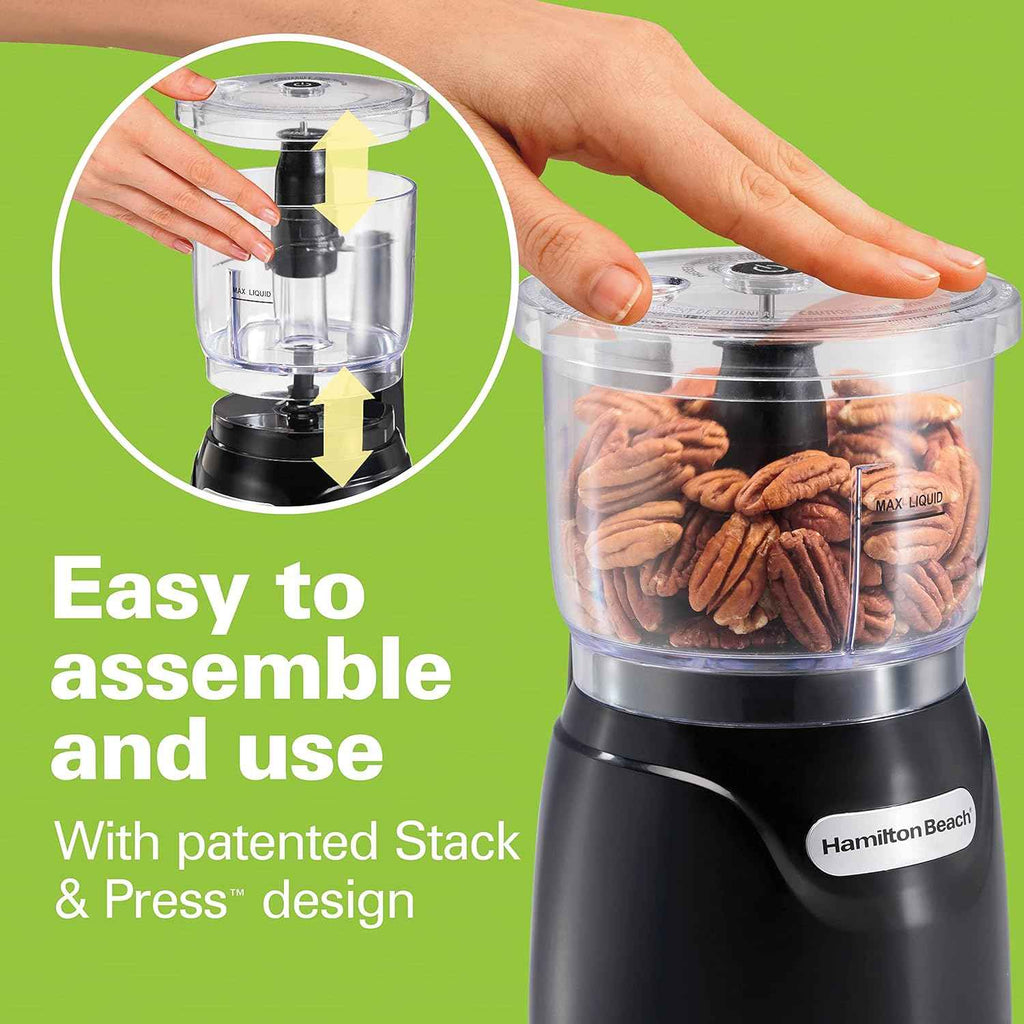 Hamilton Beach 3-Cup Electric Vegetable Chopper & Mini Food Processor, 350 Watts, Stainless Steel