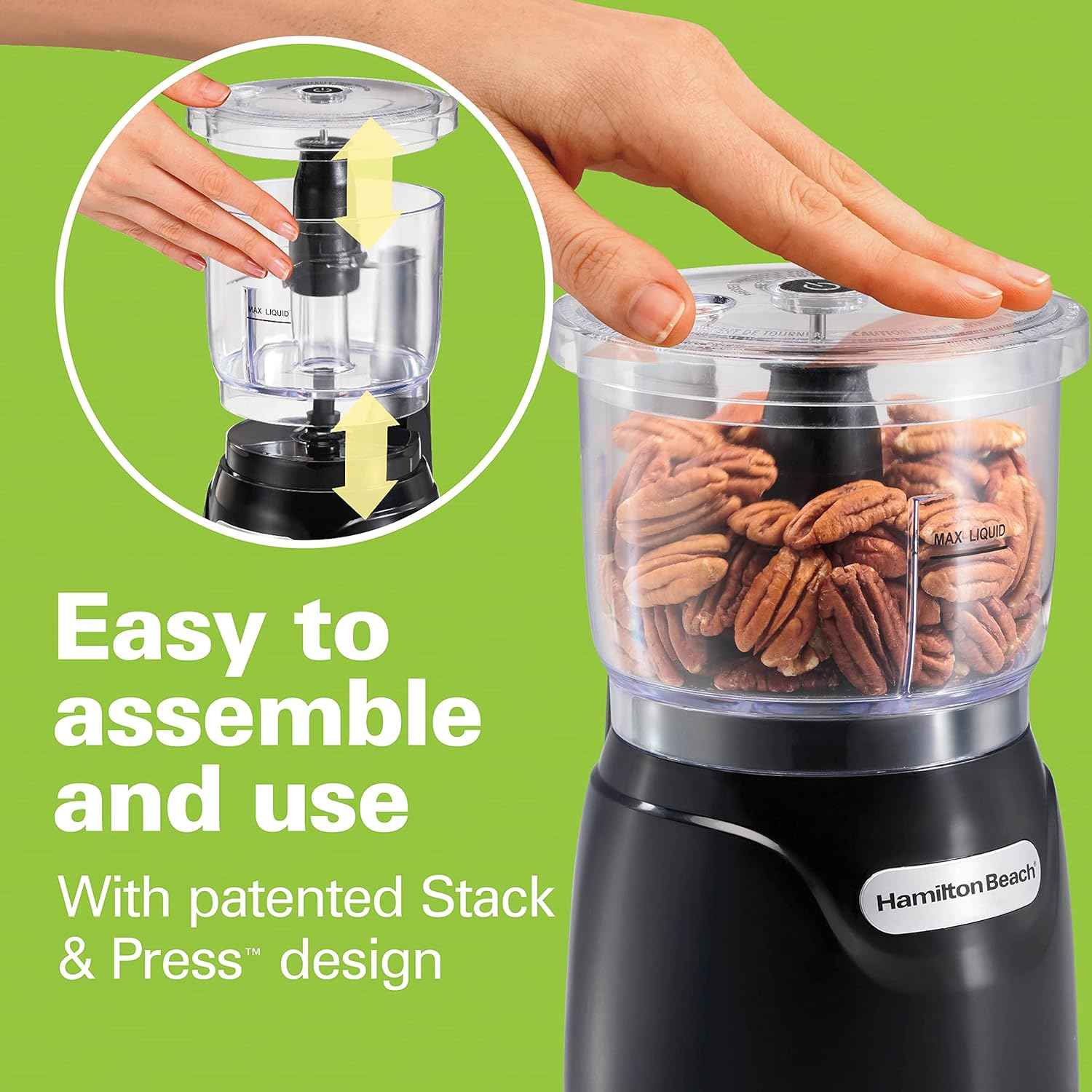 Hamilton Beach 3-Cup Electric Vegetable Chopper & Mini Food Processor, 350 Watts, Stainless Steel