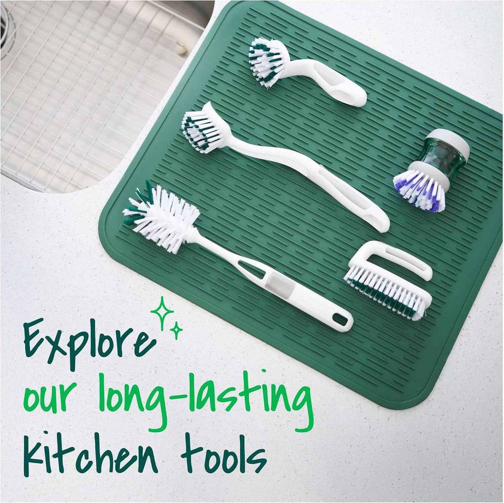 Scotch-Brite Glass and Water Bottle Brush, Long-Lasting, Safe on Glassware, Shaker Bottles, Food Processors, & More, Non-slip handle, Durable, Reusable, Clean in Top Rack of Your Dishwasher