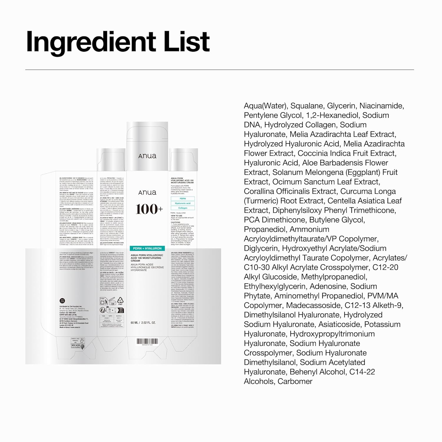 anua pdrn hyaluronic acid 100 moisturizing cream lightweight hydrating moisturizer with salmon pdrn