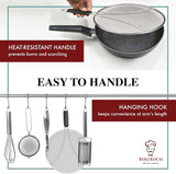 BergKoch Splatter Screen for Frying Pan - 13 Inch Stainless Steel Grease Splatter Guard - Cover Oil Splash when Sizzling Bacon, Cooking Fried Chicken or Popcorn