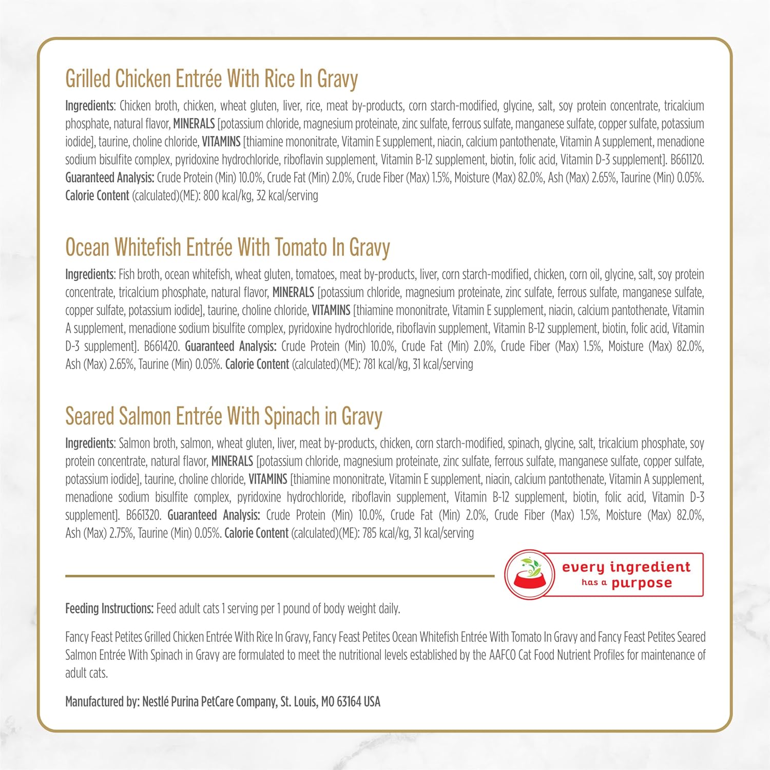 PLrina Fancy Feast Gourmet Wet Cat Food Variety Pack, Petites Gravy Collection, break-apart tubs, 48 servings - (Pack of 24) 2.8 oz. Tubs
