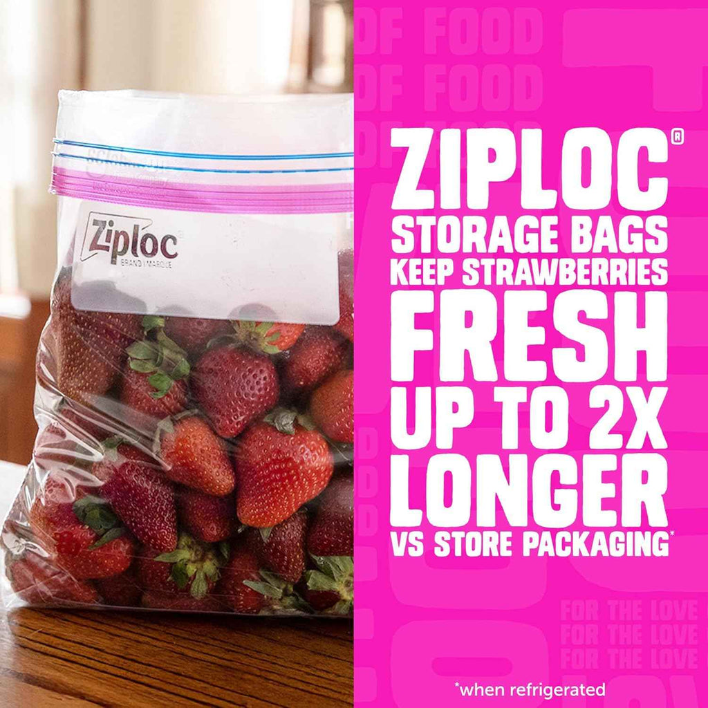 Ziploc Gallon Food Storage Bags with Stand-Up Bottom and Easy Fill Design