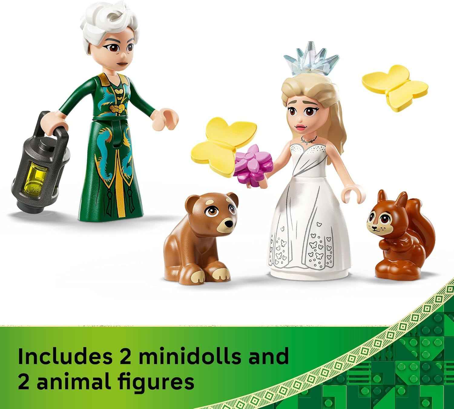 LEGO Wicked Glinda's Wedding Day building toy for kids, ages 8+, 75688, with 2 Minidolls and poseable butterflies