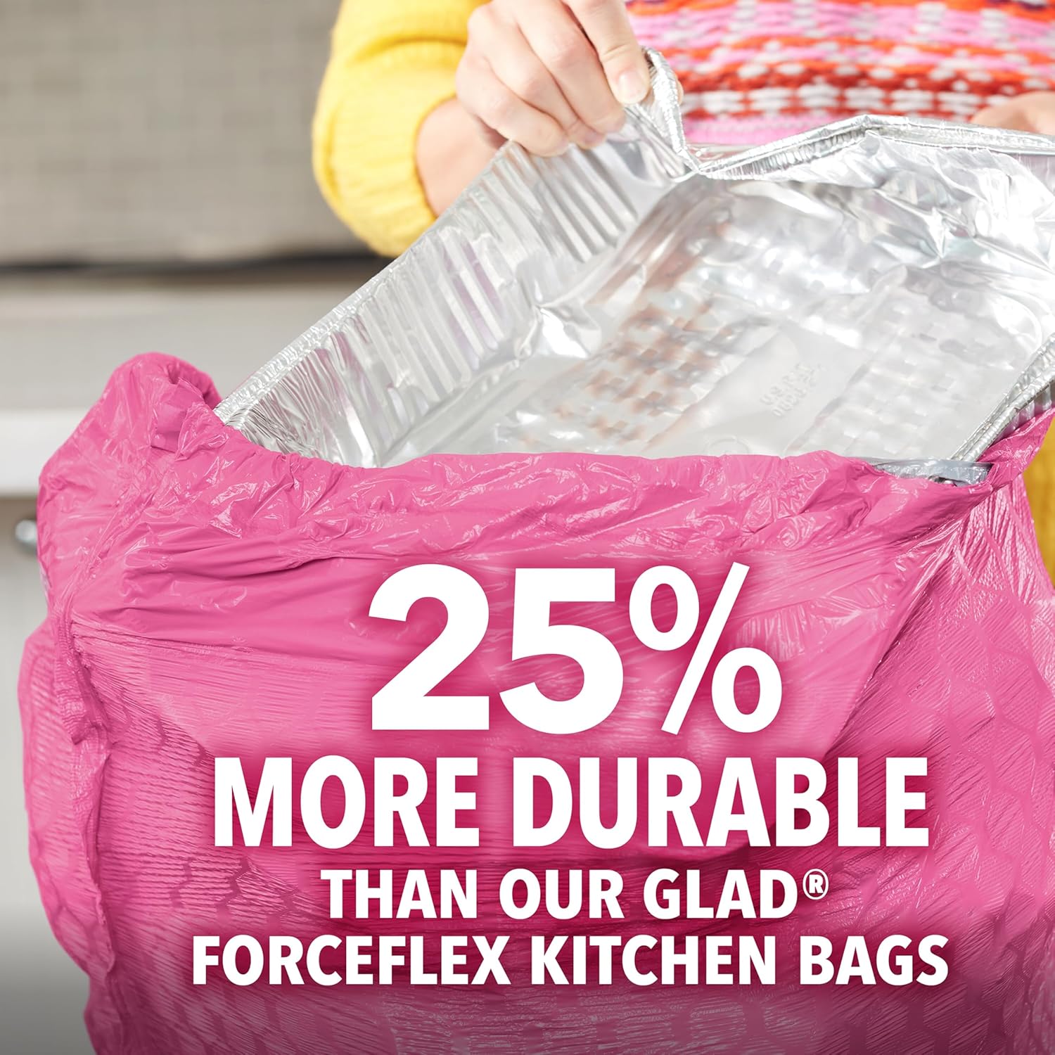 Glad Tall Kitchen Trash Bags 13 Gallon, MaxStrength Cherry Blossom Garbage Bags, Drawstring, 90 Count - ShopUS