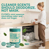 Dishwasher cleaner and deodorizer tablets - 24 pack, natural, heavy duty, low suds, fresh mint