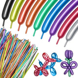 100Pcs 260 Balloons White Long Balloons for Balloon Garland Thickening Skinny Latex Twisting Balloon for Animals Modeling Christmas Birthday Wedding Party Decorations