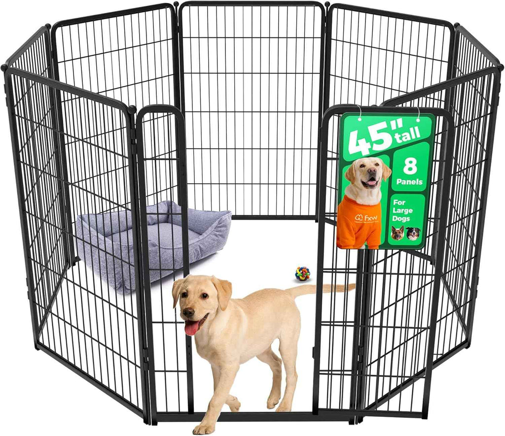 FXW Homeplus Unleashed Indoor Dog Playpen - Stress-Free and Safe Play, Heavy Duty 24 Inch 6 Panels Dog Pen for Puppy and Small Dogs, Black│Patented