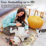 Self-Cleaning Shedding Brush for Medium to Long Haired Dogs, Cats, and Puppies, Skin Friendly Grooming Tool, Black