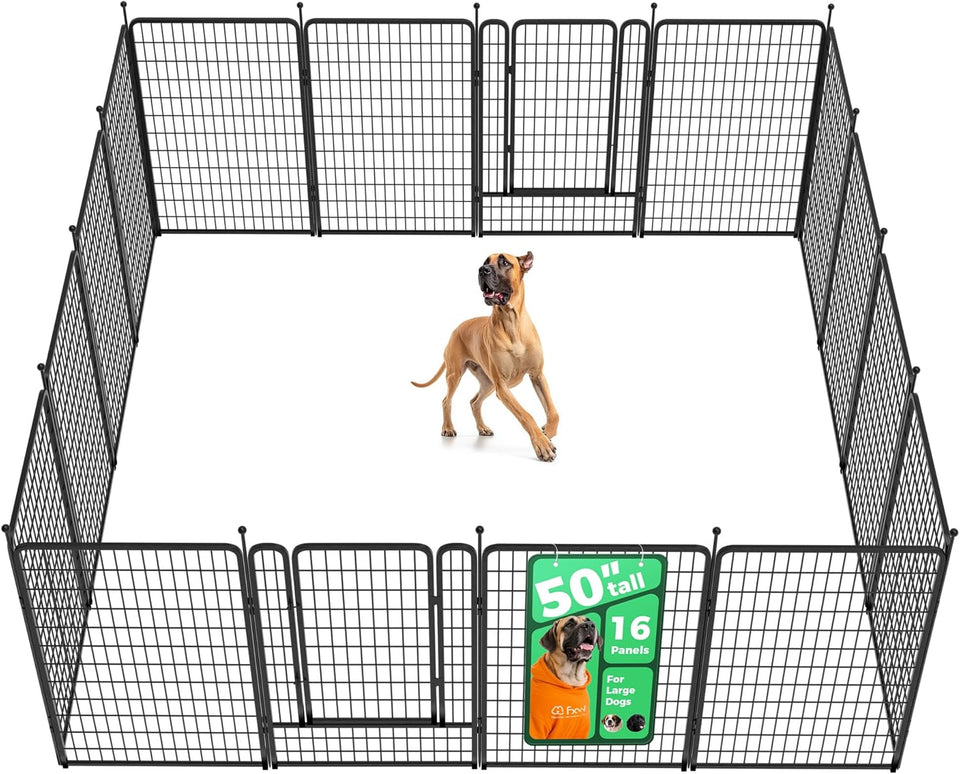 fxw rollick unleashed dog playpen for indoor, yard, rv camping, 24 inch 8 panels for small and puppy dogs, black