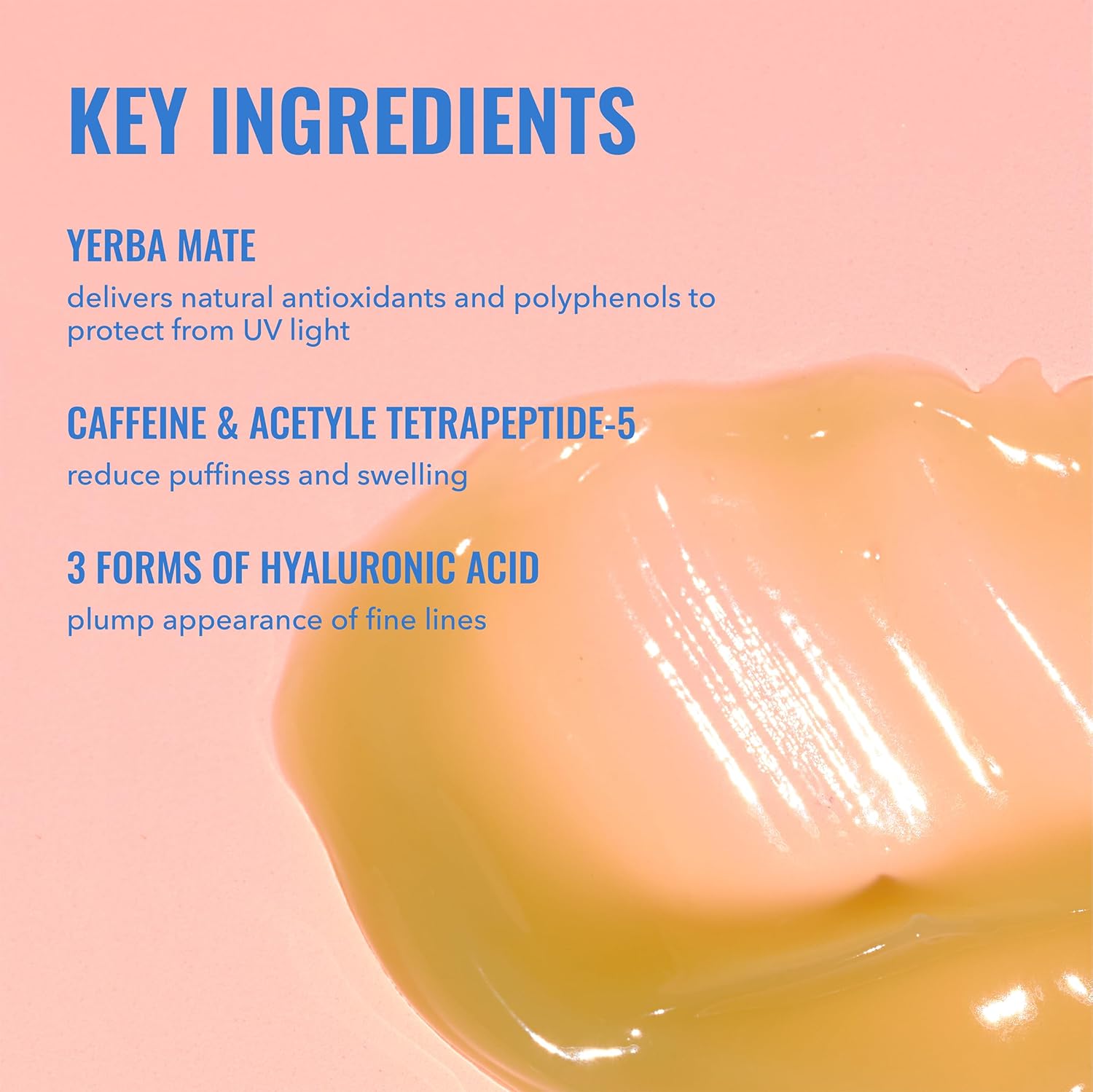 Good Molecules Yerba Mate Wake Up Eye Gel - Hydrating Under Eye Cream with Hyaluronic Acid and Caffeine for Dark Circles and Puffiness