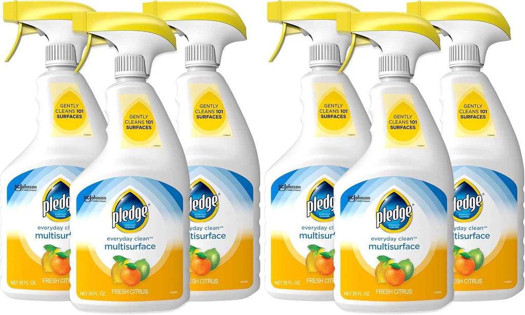 Pledge pH-Balanced Multisurface Cleaner Spray for Everyday Care, Fresh Citrus Scent, 25oz (Pack of 3)