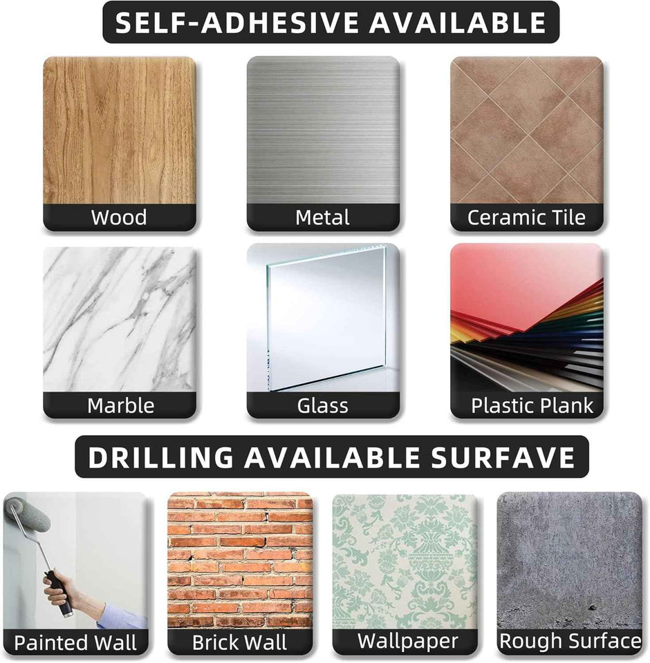 Paper Towel Holder - Self-Adhesive or Drilling, Matte Black, Upgraded Aluminum Kitchen Roll Dispenser Under Cabinet, Lighter but Stronger Than Stainless Steel!