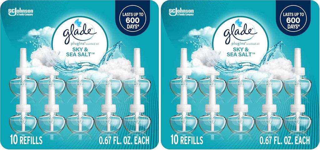 Glade PlugIns Refills Air Freshener, Scented and Essential Oils for Home and Bathroom, Hawaiian Breeze, 6.7 Fl Oz, 10 Count