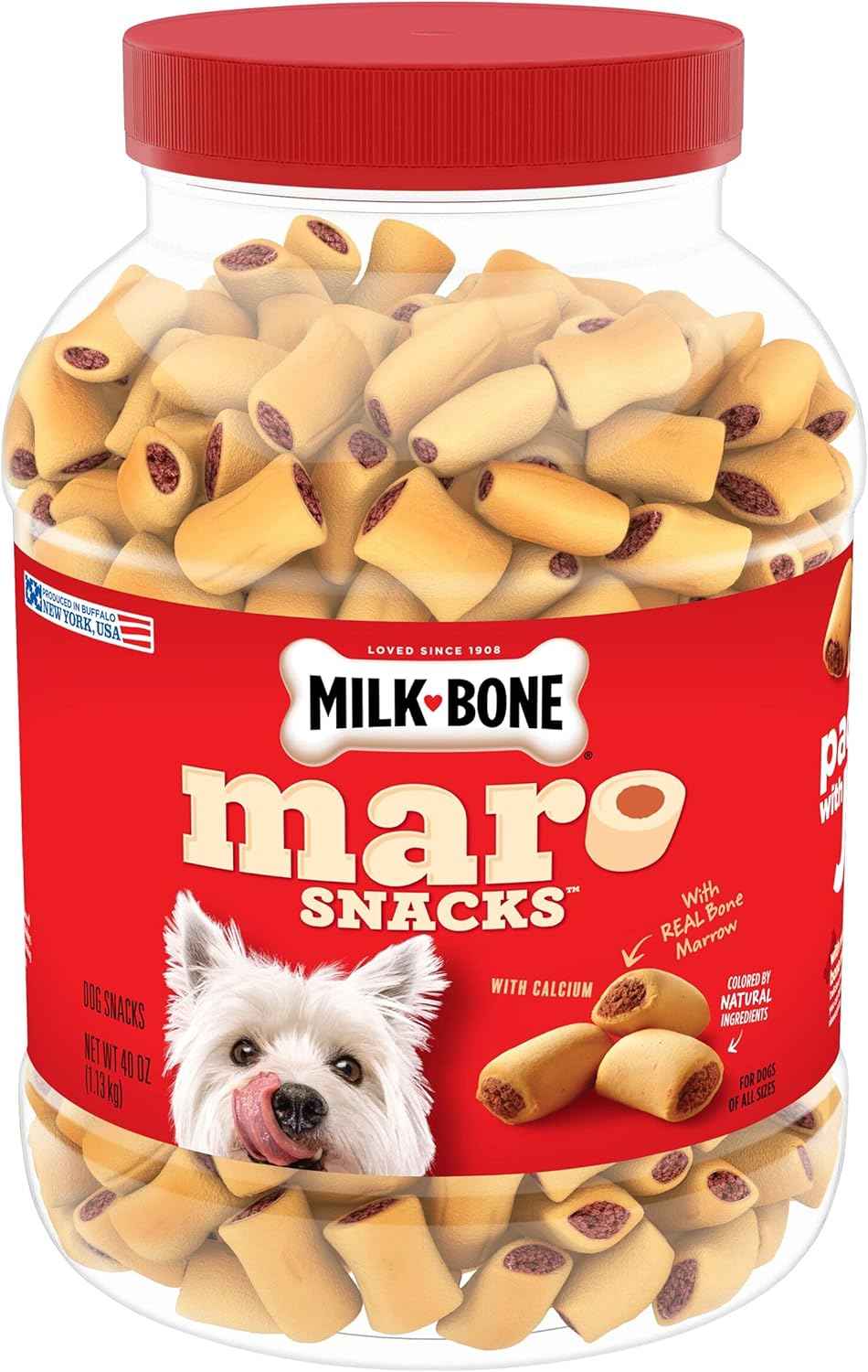 Milk-Bone MaroSnacks Small Dog Treats with Bone Marrow, 40 oz Calcium Rich Snacks