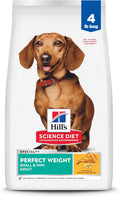 Hill's Science Diet Adult Perfect Weight Small & Mini Dry Dog Food, 4 lb. Bag with Chicken
