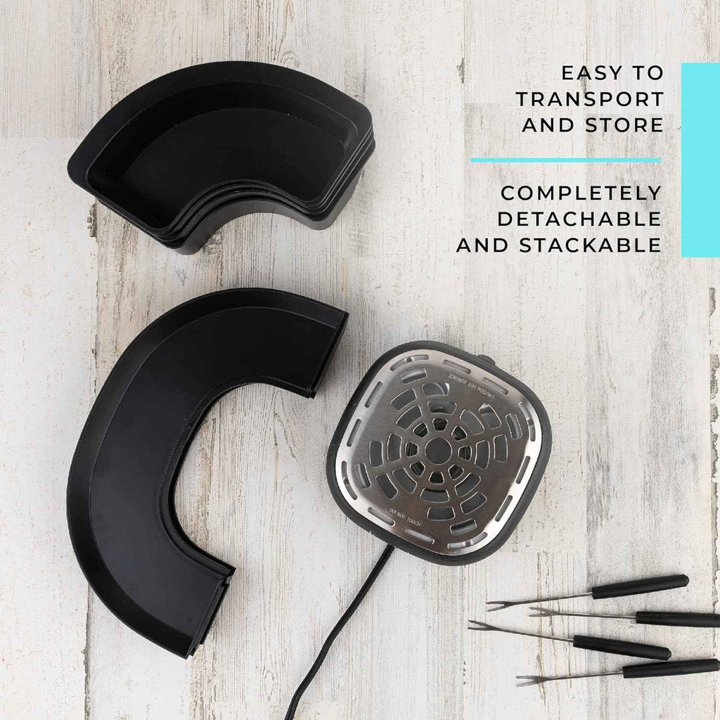 Kusini Flameless Electric Marshmallow Roaster with 4 Detachable Trays & 4 Roasting Forks, Gift Set for Date Night